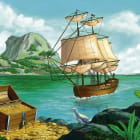 Miniatura fototapety Schiff auf der Schatzinsel