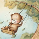 Miniatura fototapety Teddybär auf einer Schaukel