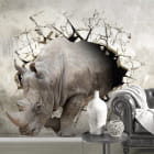 Miniatura fototapety Nashorn von der Wand we wnętrzu przedpokoju