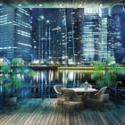 Miniatura fototapety Terrasse in der Nachtstadt