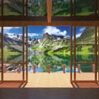 Miniatura fototapety Landschaft im Fenster