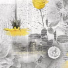 Miniatura fototapety Gelbe Blumen auf grauem Hintergrund