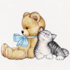 Miniatura fototapety Teddybär und Kätzchen