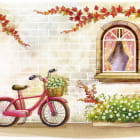 Miniatura fototapety Rosa Fahrrad