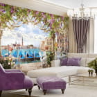 Miniatura fototapety Veranda mit Blumen we wnętrzu salonu