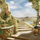 Miniatura fototapety Treppe in Blumen