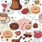 Miniatura fototapety Kaffee und Süßigkeiten