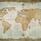 Miniatura fototapety Übersichtskarte der Welt