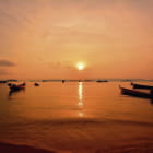 Miniatura fototapety Dunkelorangefarbener Sonnenuntergang