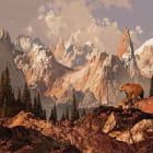 Miniatura fototapety Bär in den Bergen