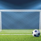 Miniatura fototapety Der Ball ist am Tor