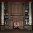 Miniatura fototapety Kamin und Bücherregale