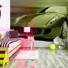 Miniatura fototapety Roter Ferrari we wnętrzu pokoju dziecka