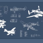 Miniatura fototapety Flugzeugzeichnung