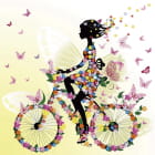 Miniatura fototapety Mädchen auf einem Fahrrad