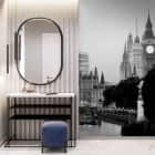 Miniatura fototapety London schwarz und weiß we wnętrzu przedpokoju