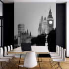 Miniatura fototapety London schwarz und weiß we wnętrzu biura