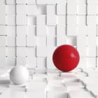 Miniatura fototapety Rot-weißer Ball