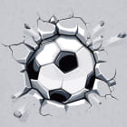 Miniatura fototapety Kraftvoller Kick des Fußballs