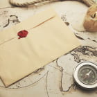 Miniatura fototapety Brief und alte Karte