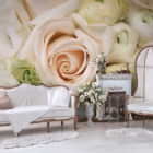 Miniatura fototapety Cremefarbene Rosen we wnętrzu salonu