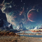 Miniatura fototapety Roter Mond am Himmel