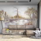 Miniatura fototapety Aquarelllandschaft von Paris we wnętrzu salonu