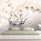 Miniatura fototapety 3D-Orchidee we wnętrzu sypialni