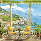 Miniatura fototapety Terrasse mit Blick auf die Stadt