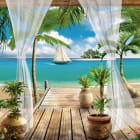 Miniatura fototapety Blick auf den tropischen Strand