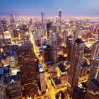 Miniatura fototapety Chicago bei Nacht von oben