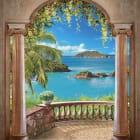 Miniatura fototapety Luxuriöser Balkon am Meer
