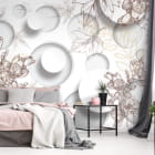 Miniatura fototapety Blumen und Kreise 3D we wnętrzu sypialni
