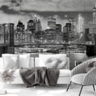 Miniatura fototapety Brooklyn Bridge in New York we wnętrzu salonu