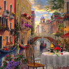 Miniatura fototapety Romantisches Abendessen in Venedig
