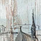 Miniatura fototapety Paris, Zeichnung auf Holz fragment #2