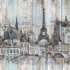 Miniatura fototapety Paris, Zeichnung auf Holz