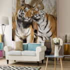 Miniatura fototapety Ein paar Tiger we wnętrzu salonu