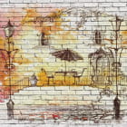 Miniatura fototapety Café-Zeichnung an der Wand