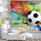 Miniatura fototapety Fußball und Farben we wnętrzu pokoju nastolatka