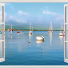 Miniatura fototapety Fenster mit Blick auf die Bucht