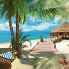 Miniatura fototapety Hängematte und Bungalow