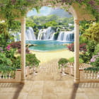Miniatura fototapety Pavillon am Wasserfall