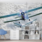 Miniatura fototapety Flugzeuge 3D we wnętrzu pokoju nastolatka