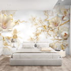 Miniatura fototapety Magnolien in Gold we wnętrzu sypialni