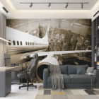 Miniatura fototapety Flugzeugflügel we wnętrzu salonu