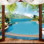 Miniatura fototapety Schwimmbad zu Hause