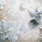 Miniatura fototapety Elegante Blumen und Schmetterlinge