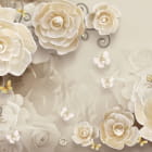 Miniatura fototapety Blumen und Schmetterlinge 3D