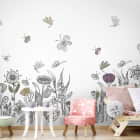 Miniatura fototapety Wiesenblumen zeichnen we wnętrzu pokoju dziecka